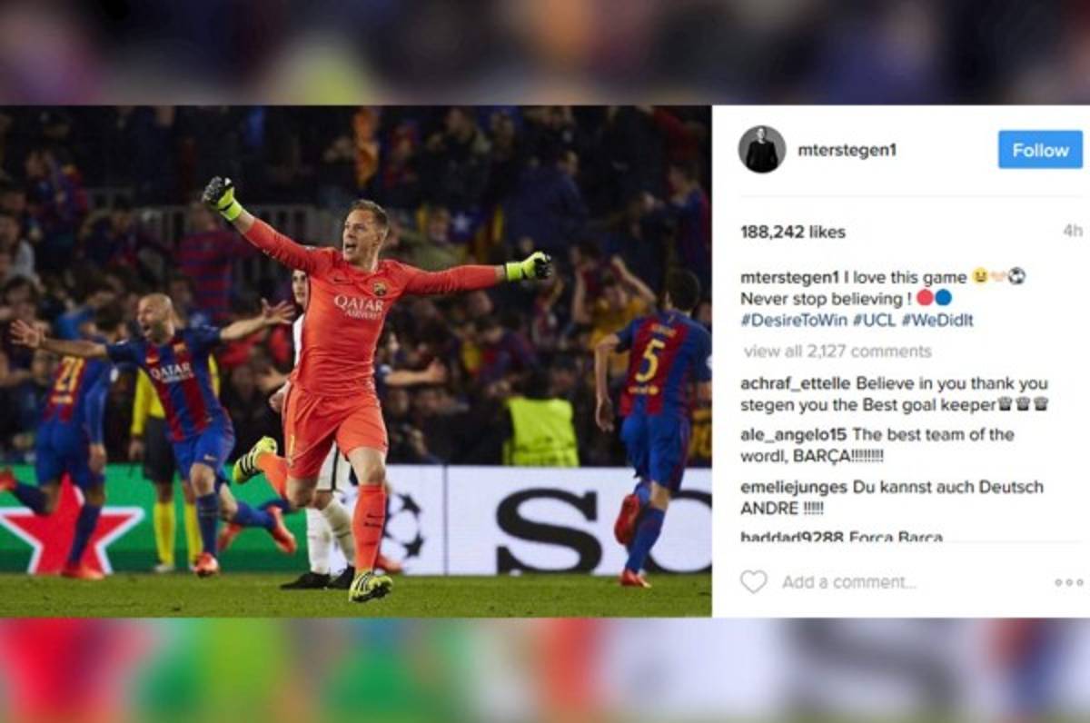Jugadores del Barcelona celebran a lo grande en redes sociales su 'noche mágica'