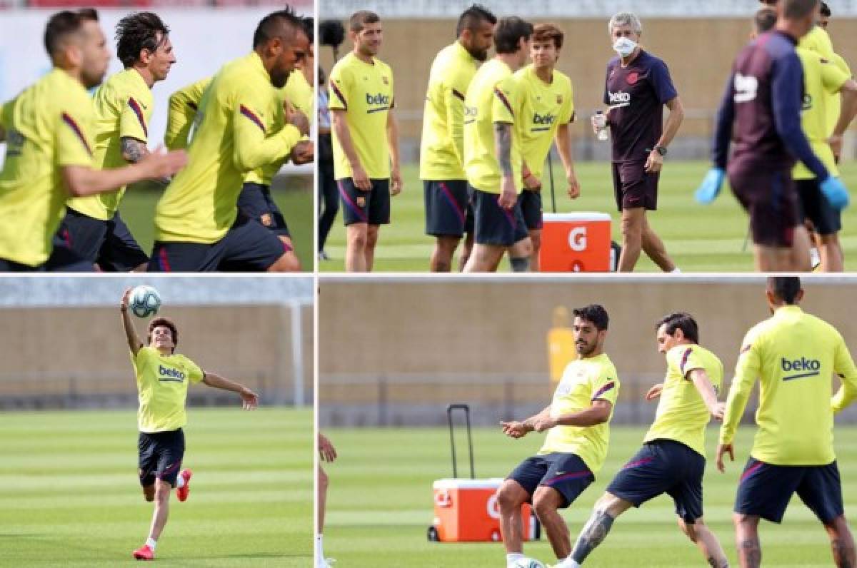 Liga Española: Messi sorprende en el entrenamiento del Barcelona con nuevo look