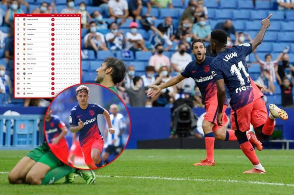 ¡Suerte de campeón! Atlético remonta al Espanyol con gol al 90+9 y se coloca líder de la liga española