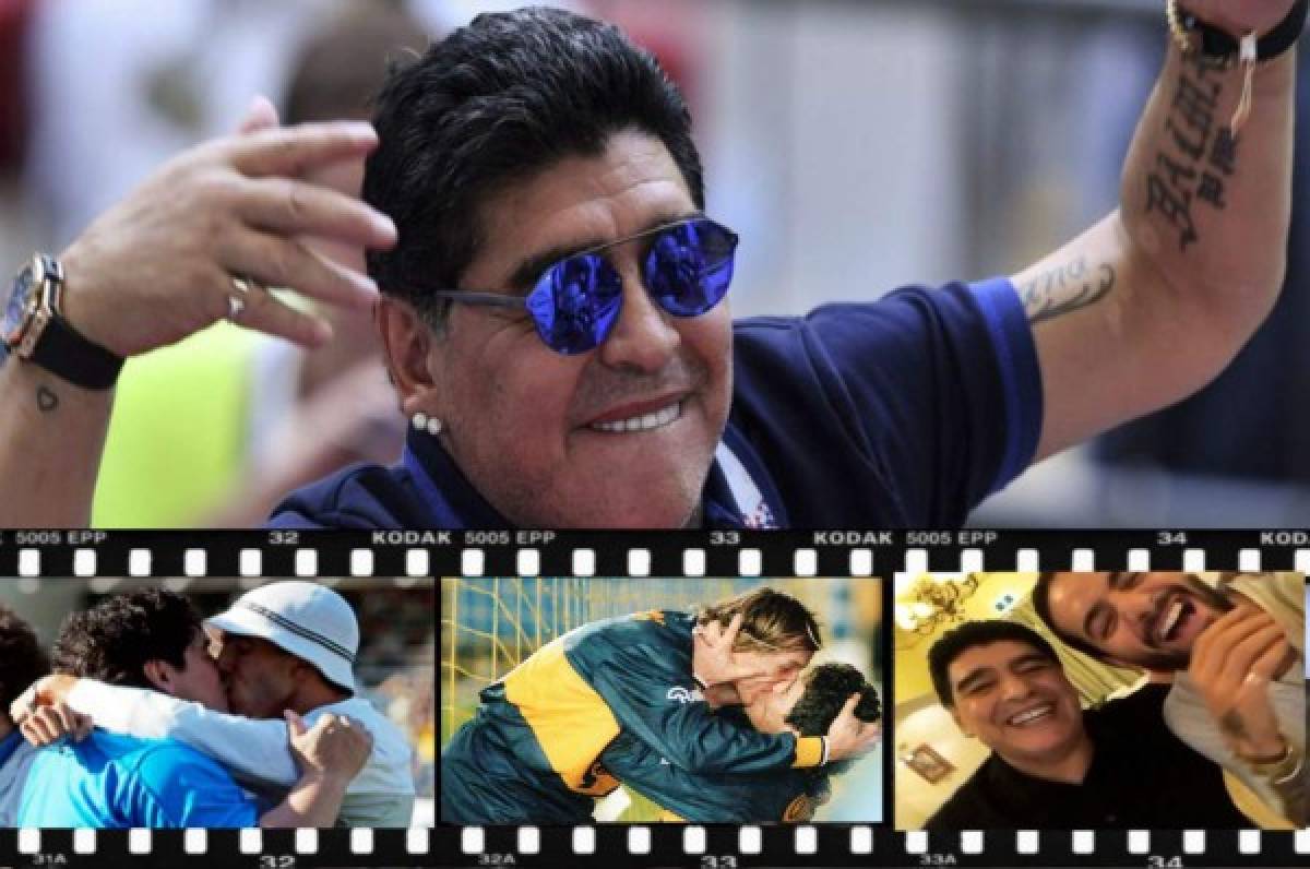 En fotos inéditas: Los besos más recordados de Diego Maradona ¡Hasta con Maluma!   