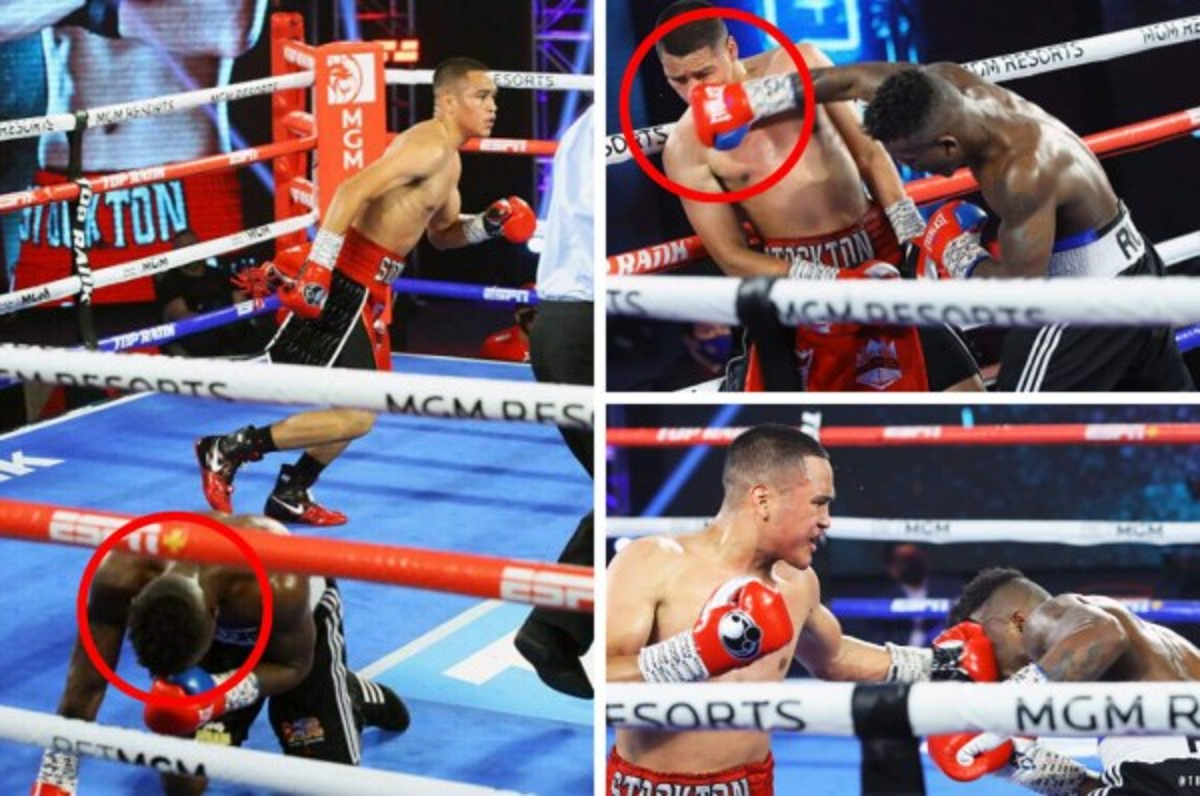 En pie hasta el final y gran gesto del rival: Las mejores fotos de la pelea entre 'Escorpión' Ruiz y Flores Jr