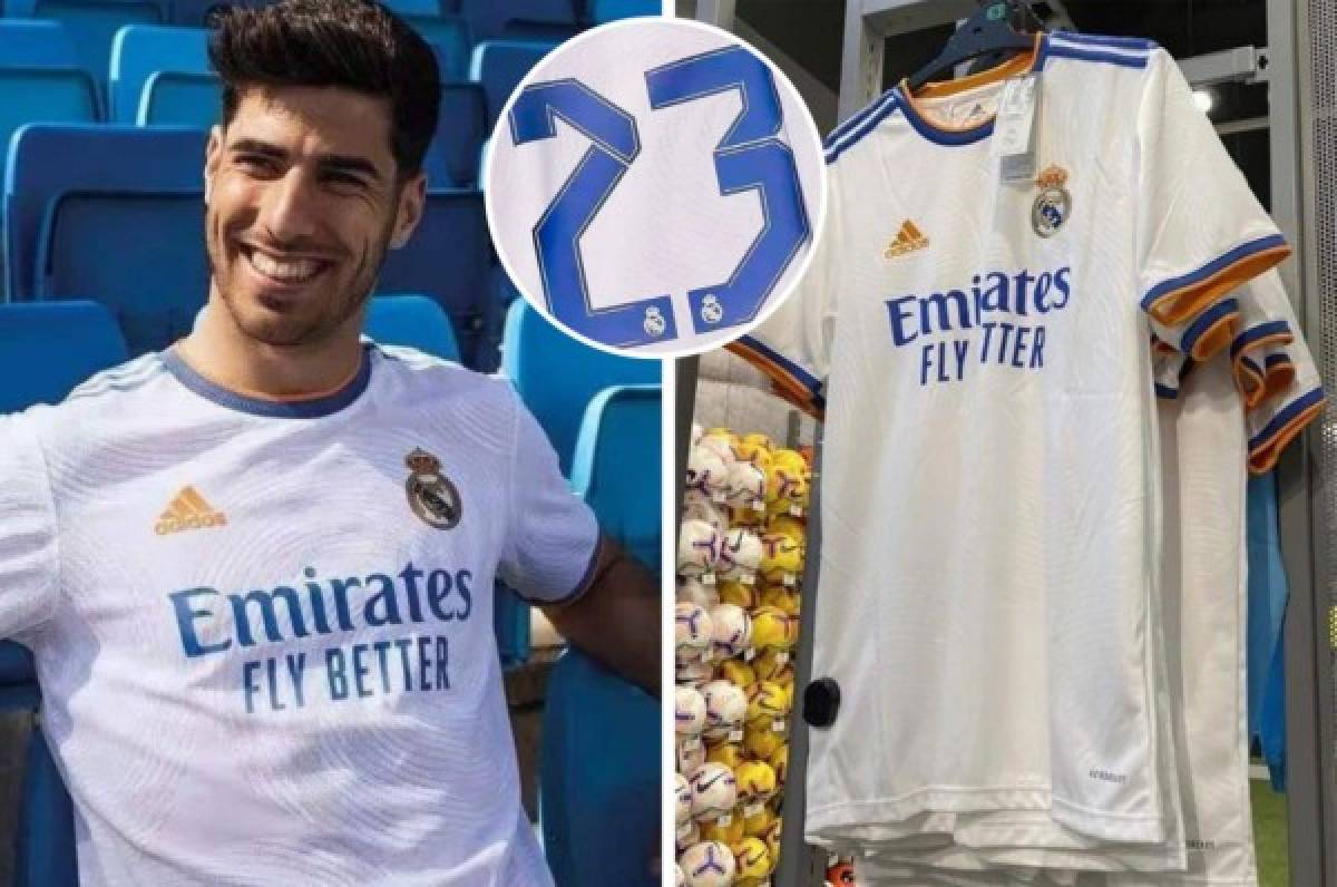 La tipografía de número sorprende: Benzema, Marcelo y Asensio lucen la nueva camisa del Real Madrid