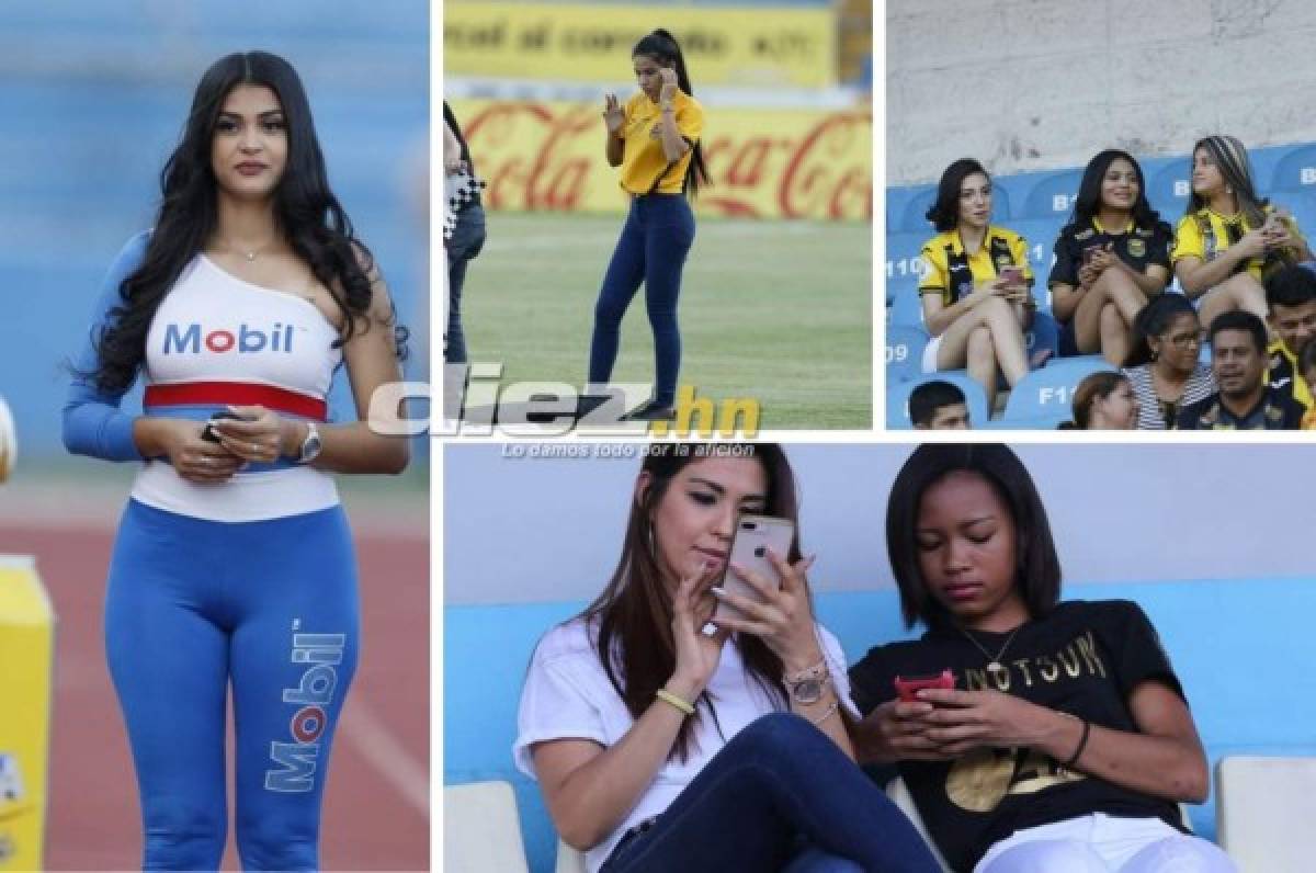 Las bellezas que llegaron al estadio Olímpico para el clásico Real España-Marathón