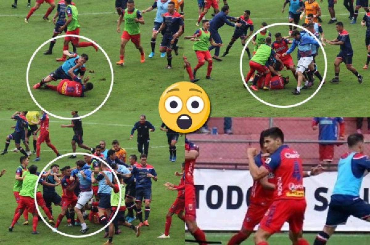 La pelea salvaje entre jugadores del Municipal y Xelajú en Guatemala; hubo ocho expulsados