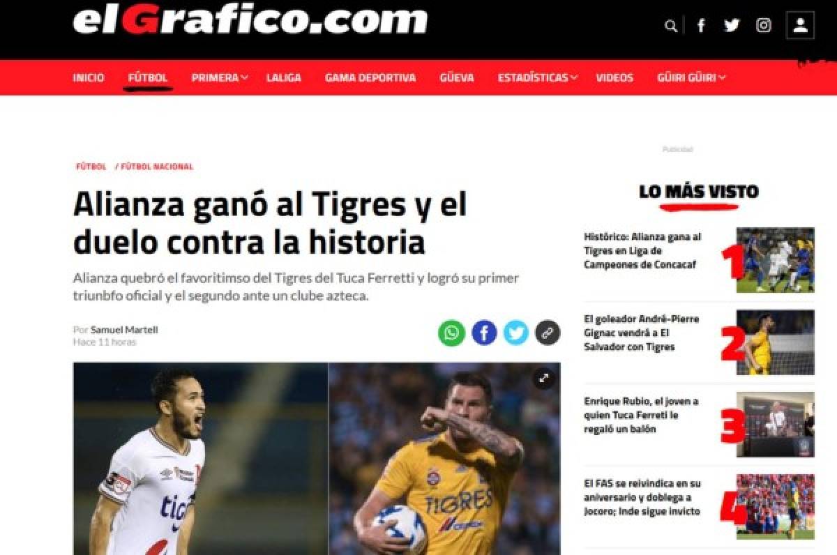 De 'soberbios', 'fríos' y 'ridículos': Los titulares de la prensa tras gane de Alianza sobre Tigres