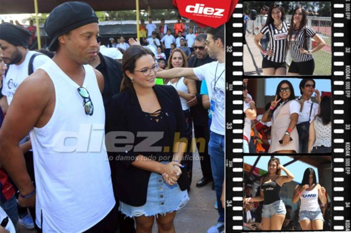 Las linduras que rodean a Ronaldinho en su visita a Tegucigalpa