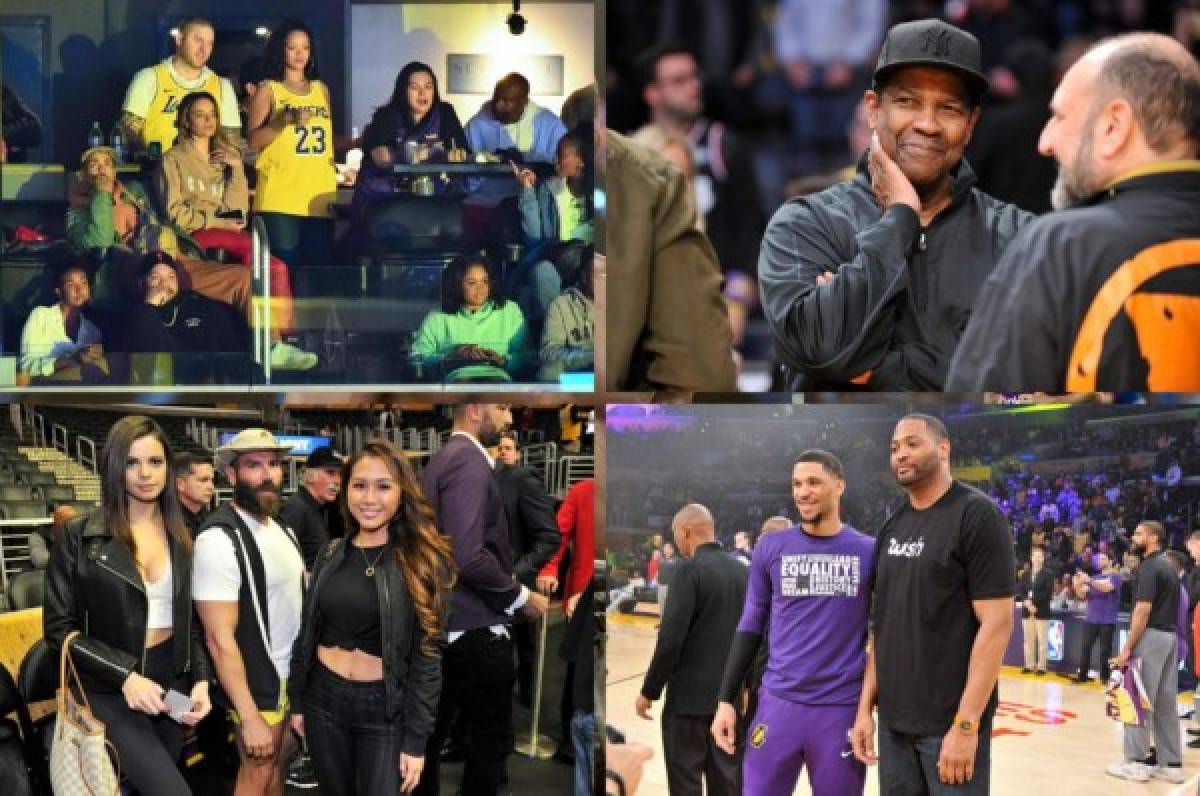 Rihanna, Denzel y todas las celebridades presentes en triunfo de los Lakers sobre Rockets