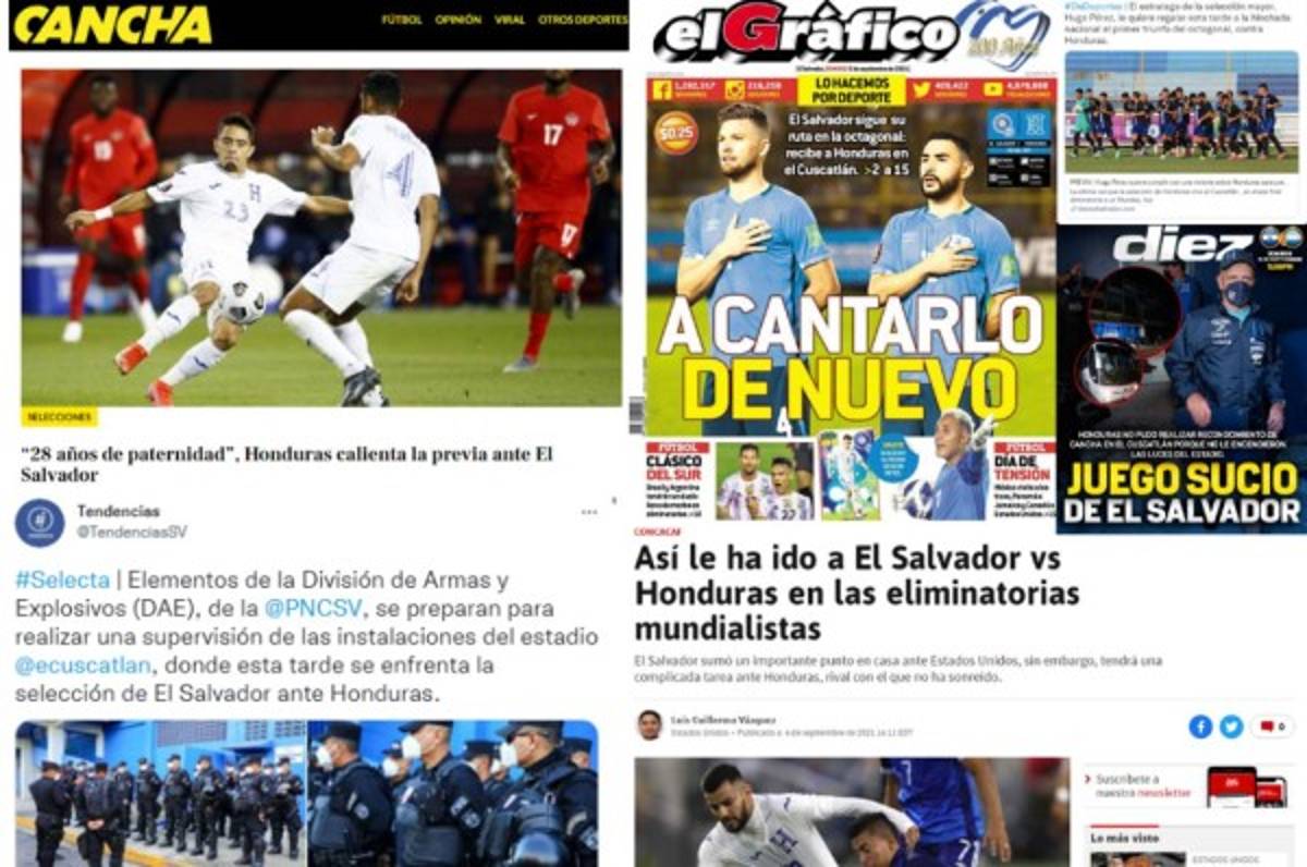 Paternidad catracha y piden a Honduras que deje el drama: lo que dice la prensa salvadoreña sobre el choque de esta tarde
