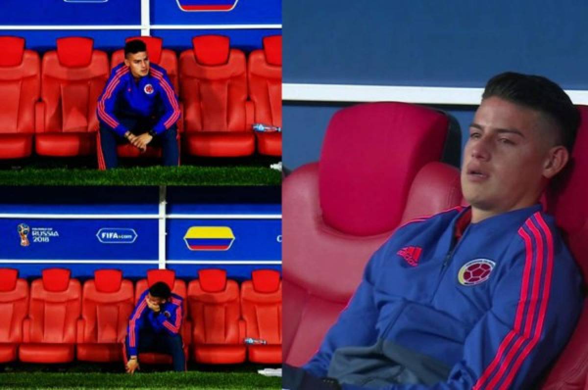 Destrozado: Las lágrimas de James Rodríguez tras la eliminación de Colombia del Mundial