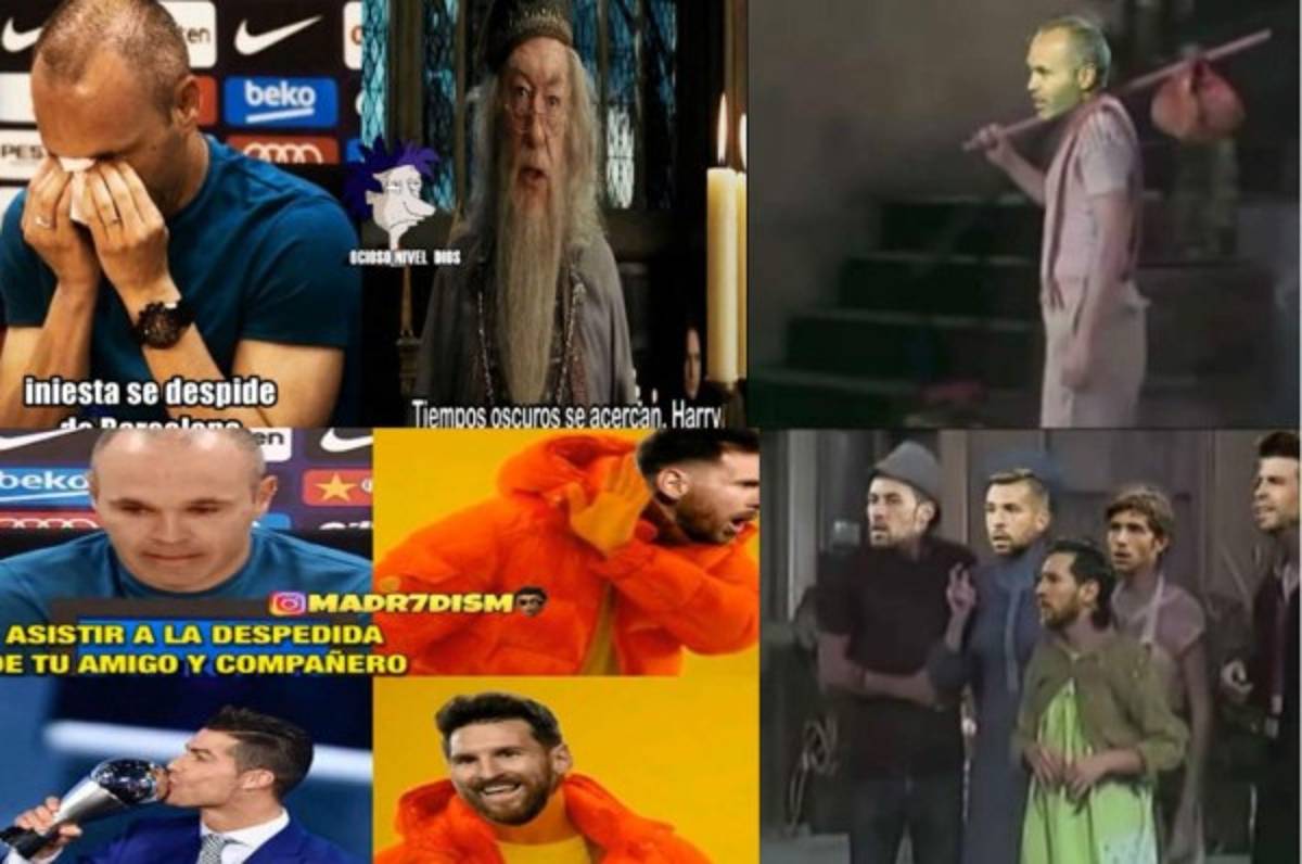 Los mejores memes de Iniesta y su adiós del Barça donde hacen pedazos a Messi