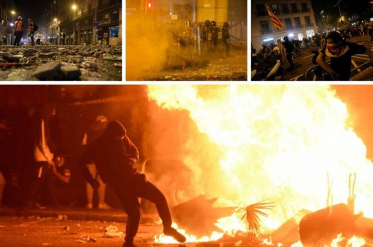 La noche violenta que hubo en Barcelona: Más de 180 heridos por protestas independentistas