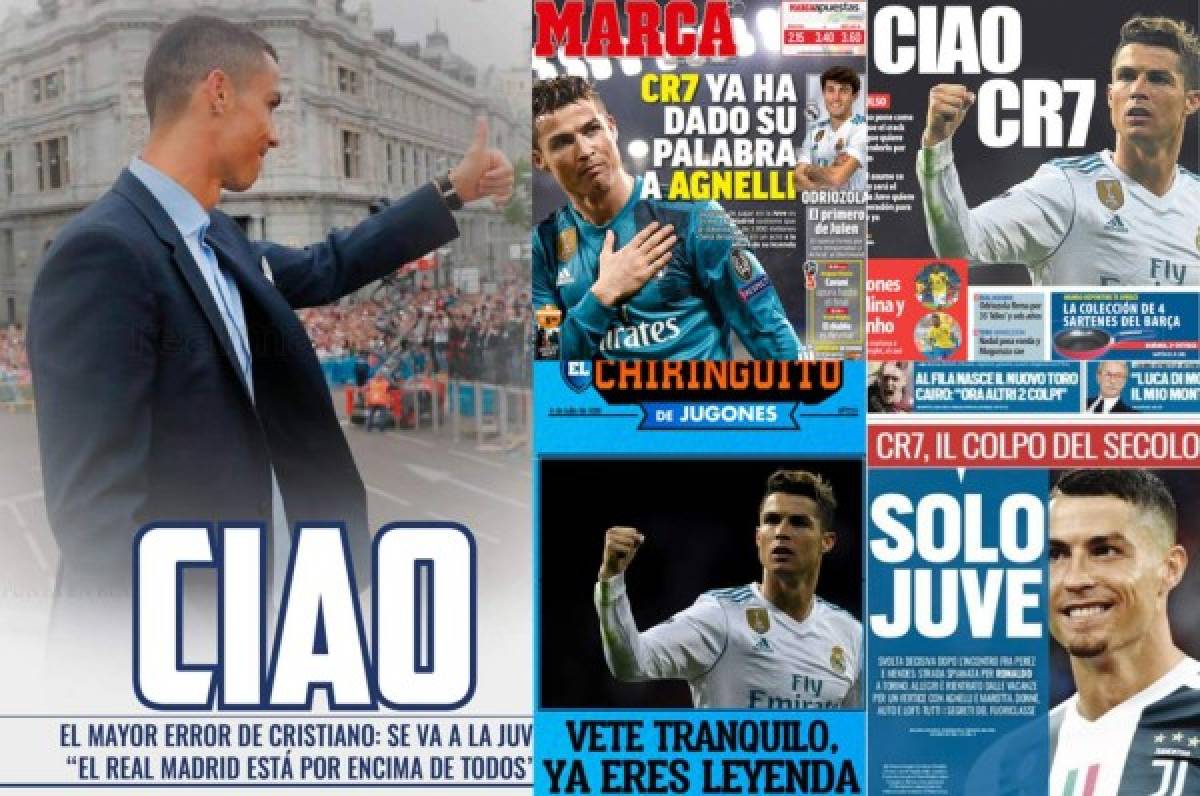 Medios españoles despiden a CR7 y los italianos le dan la bienvenida