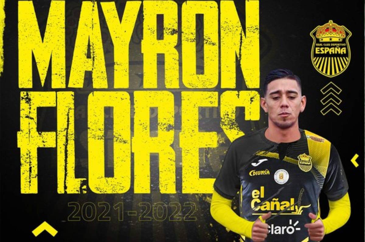 Oficial: Real España anuncia el fichaje del volante Mayron Flores quien llega procedente del Olimpia