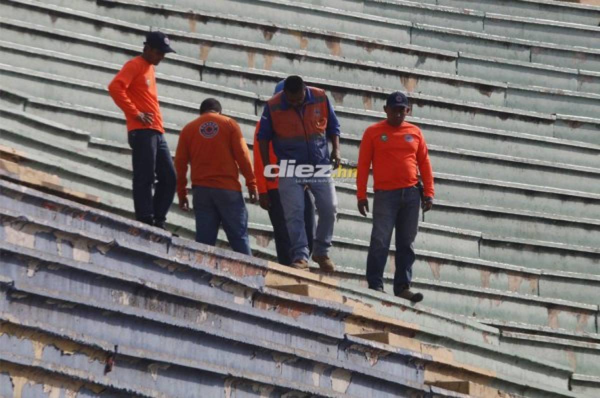 Vetusto, deteriorado y con grietas: Así luce el estadio Nacional de Tegucigalpa