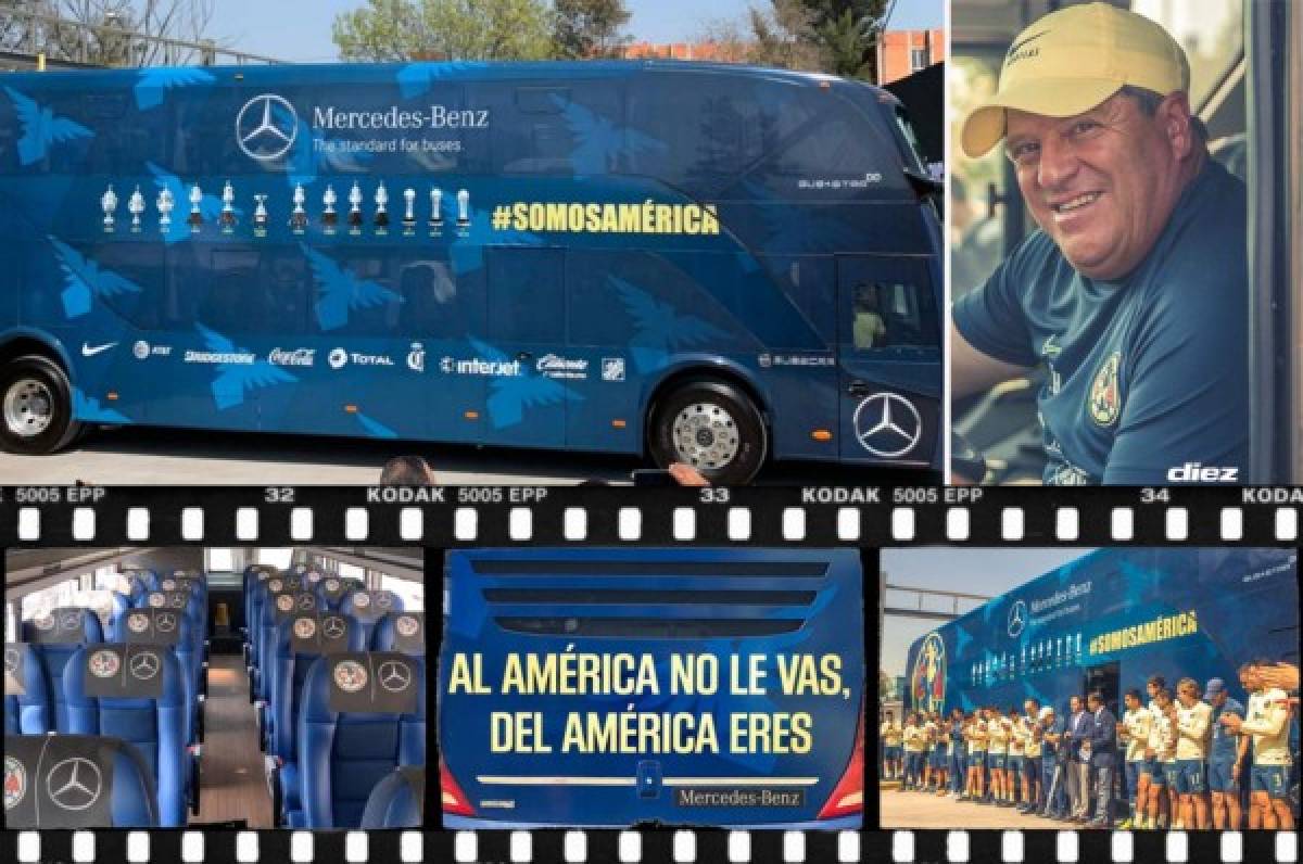 Liga MX: Así es el nuevo y espectacular bus del América; 'Piojo' Herrera lo estrenó