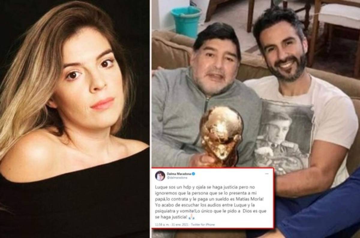 La polémica y dolorosa reacción de Dalma sobre el audio del médico de Maradona el día de su muete