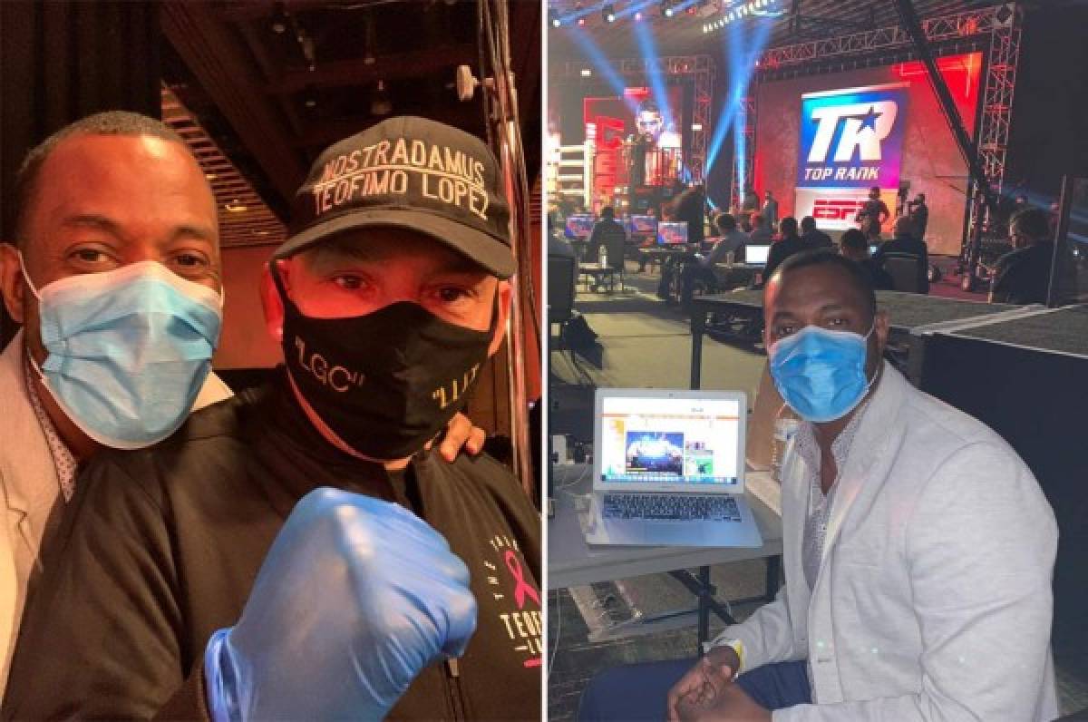 Las otras fotos del histórico triunfo de Teófimo López: se arropa con la bandera de Honduras y las lágrimas de Lomachenko