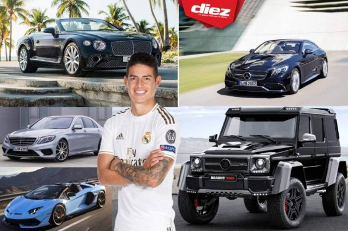 James Rodríguez y su flota espectacular de autos que no puede conducir en España