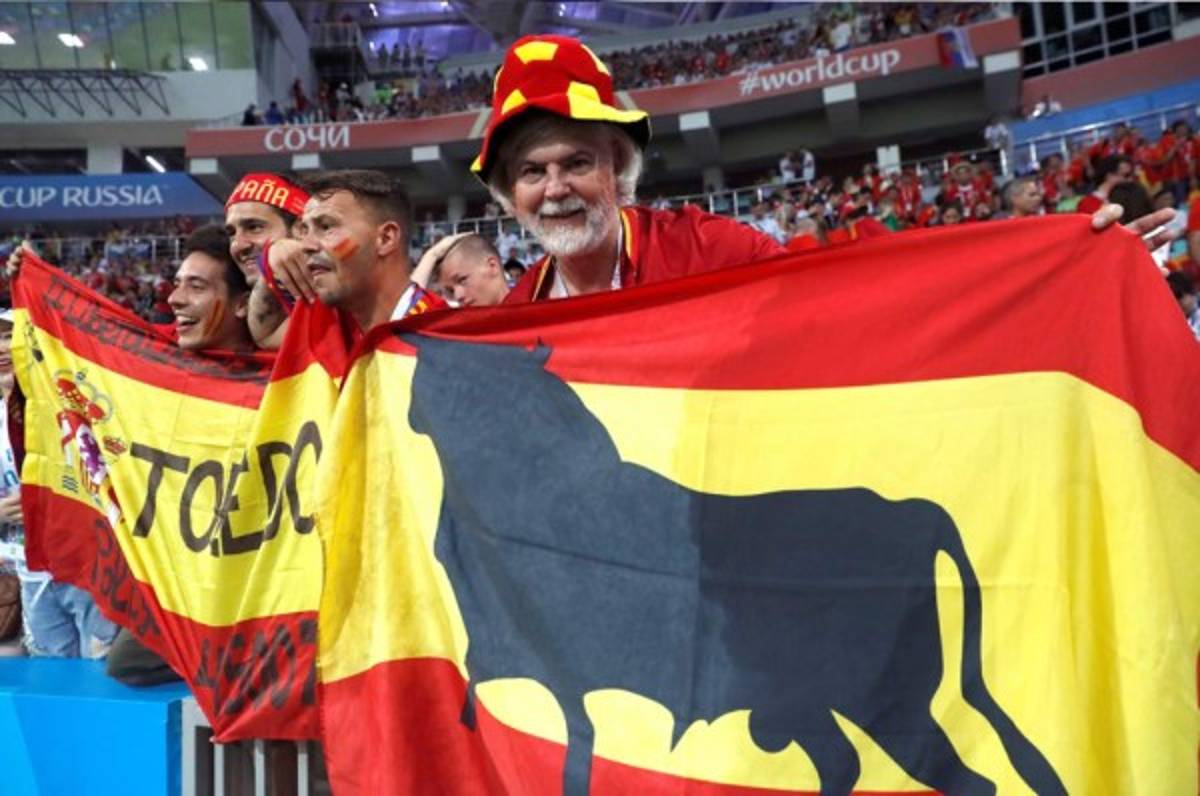 El espectacular ambiente del Portugal - España en Sochi