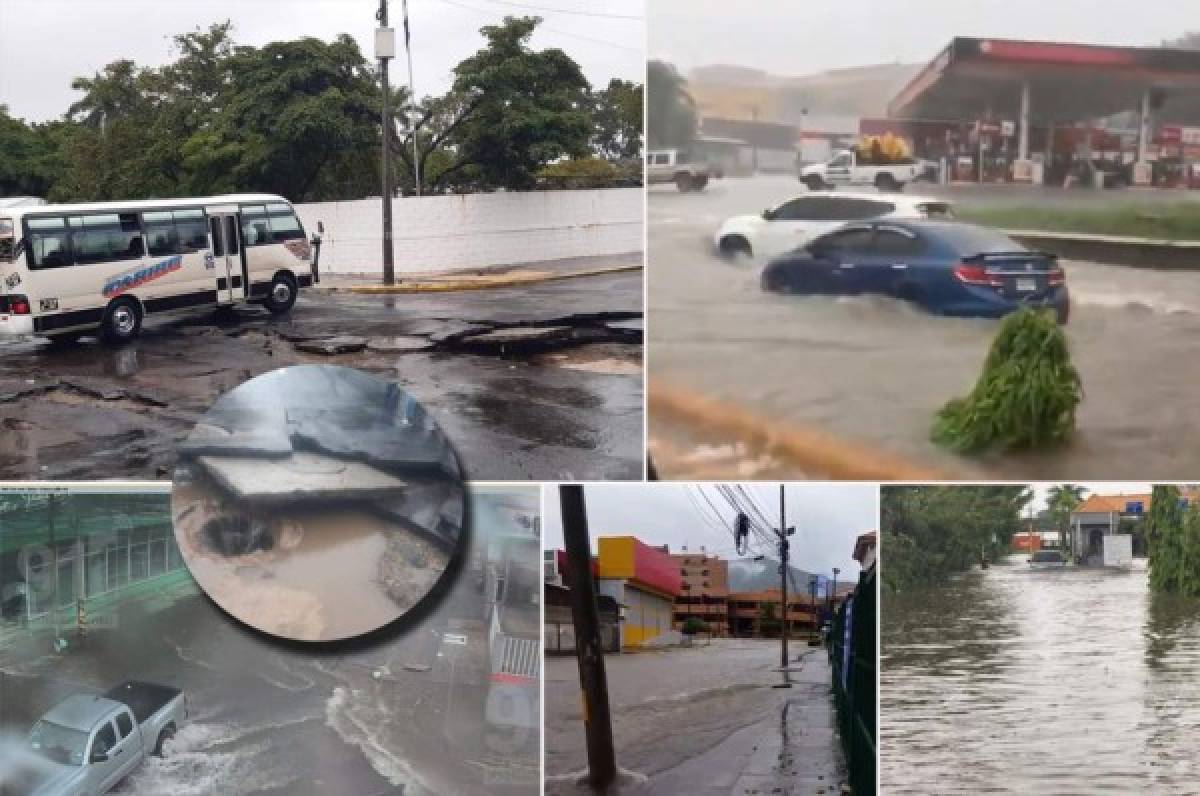 Sucumbe la capital industrial: Así luce San Pedro Sula por las fuertes lluvias que está dejando Iota