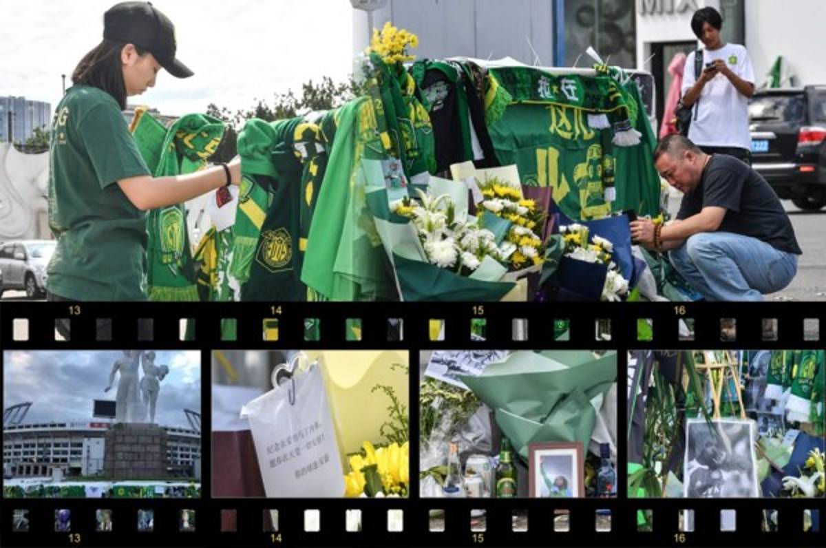 Beijing Guoan llora al 'Pery' Martínez y le honra con bonito altar en las afueras de su estadio