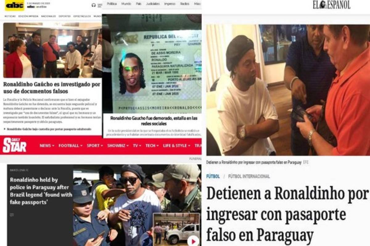 Lo que dice la prensa internacional sobre la detención de Ronaldinho: 'Confuso episodio'
