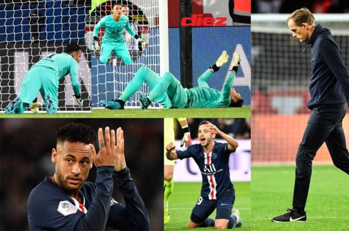 Keylor Navas y los rostros de la derrota del PSG luego de caer ante el modesto Reims