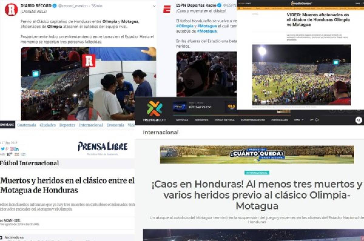 Lo que dice la prensa internacional sobre enfrentamientos entre barras del Olimpia y Motagua