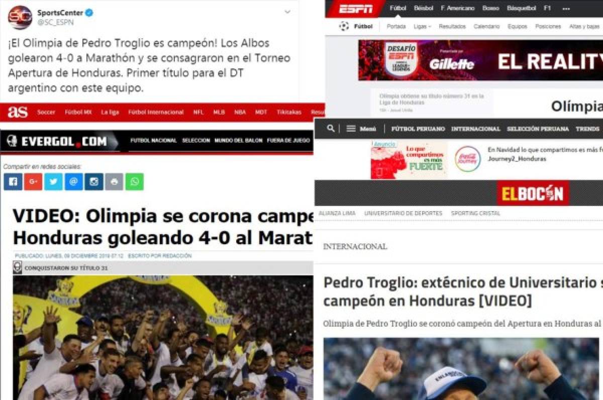 Así hablan los medios internacionales del título de Pedro Troglio con Olimpia