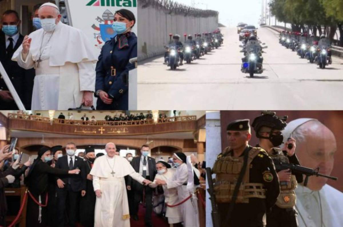 Una locura: 10 mil hombres custodian la histórica y tensa visita del papa Francisco a Irak