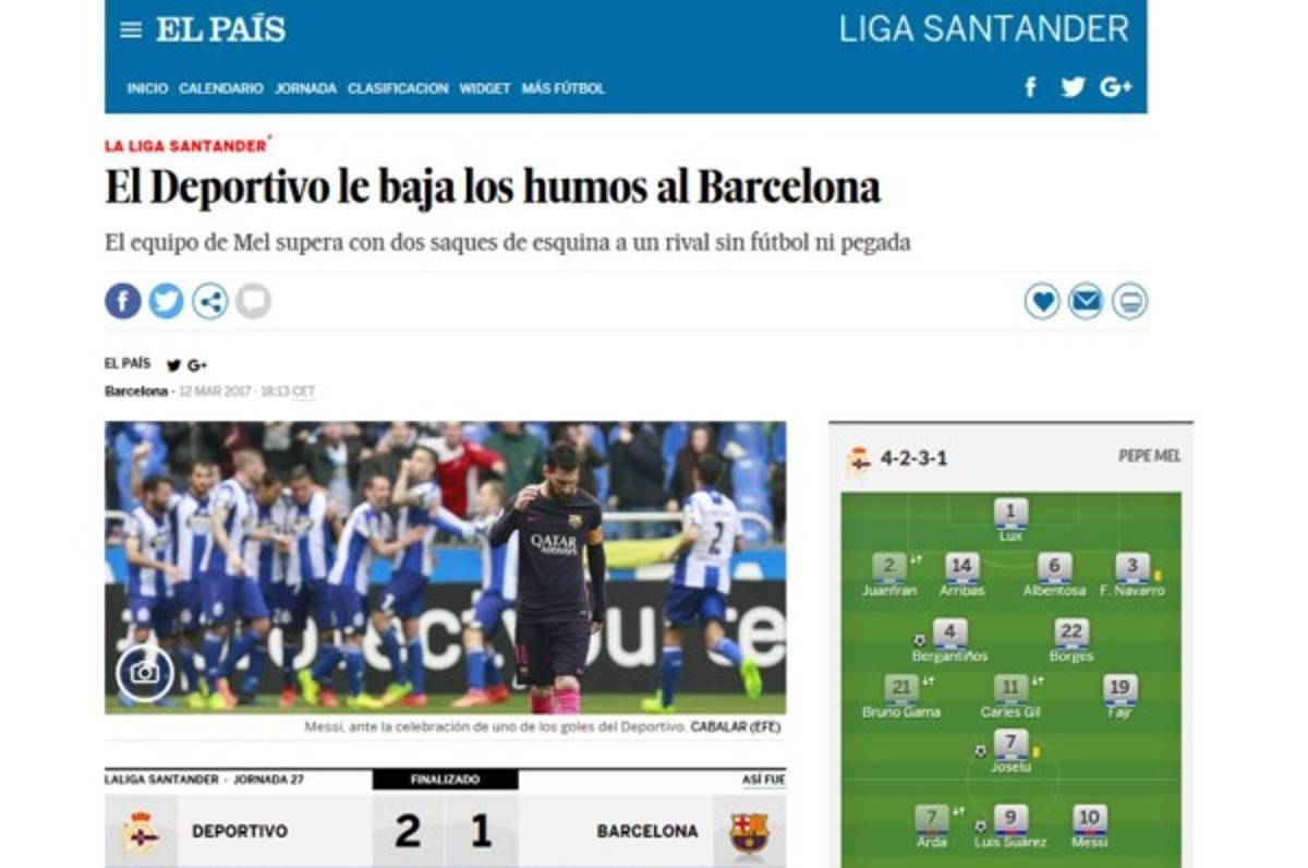 Prensa internacional critica al Barcelona, que pasó de lo sublime a lo ridículo