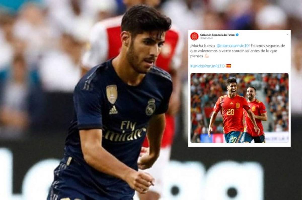 Los mensajes del mundo del fútbol a Marco Asensio tras su lesión: 'Volverás más fuerte'