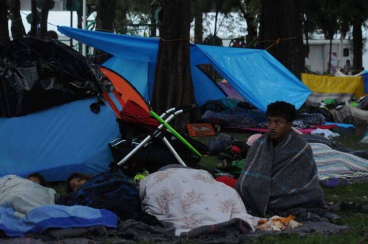 Así luce el estadio mexicano donde los migrantes hondureños han sido albergados