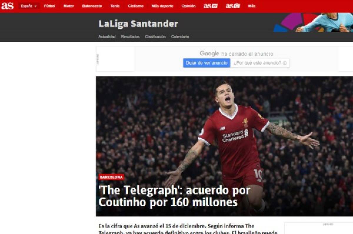 FICHADO: La prensa mundial se rinde al fichaje de Coutinho por el Barca