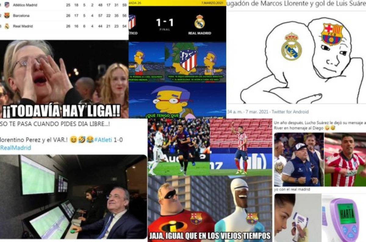 La gallinita de Suárez: Atlético se deja empatar ante Real Madrid y las redes explotan con divertidos memes