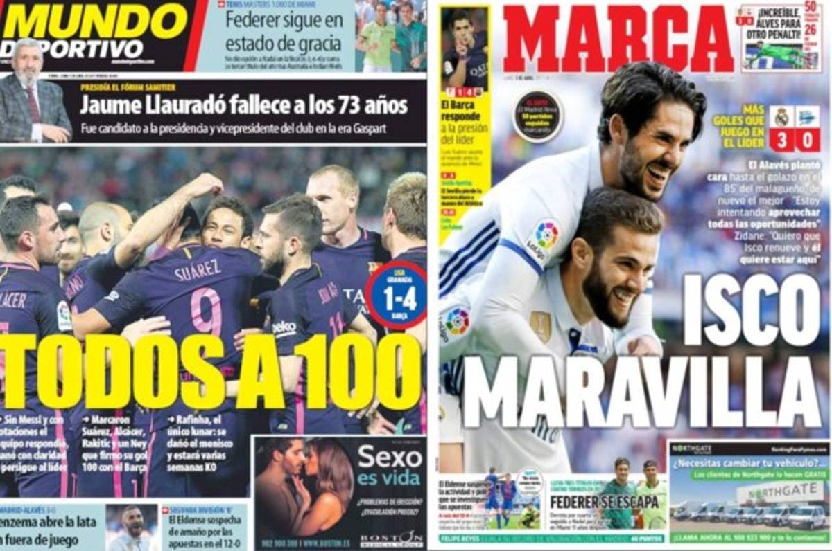 Real Madrid y Barcelona protagonistas en las portadas internacionales