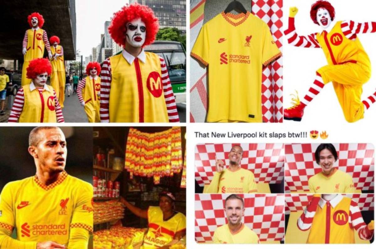 Para reír: Liverpool presentó su nueva camisa y los memes revientas a sus jugadores con marca reconocida de comida rápida