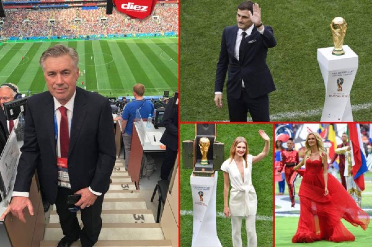 Carlo Ancelotti entre los famosos que asistieron al Rusia-Arabia Saudita
