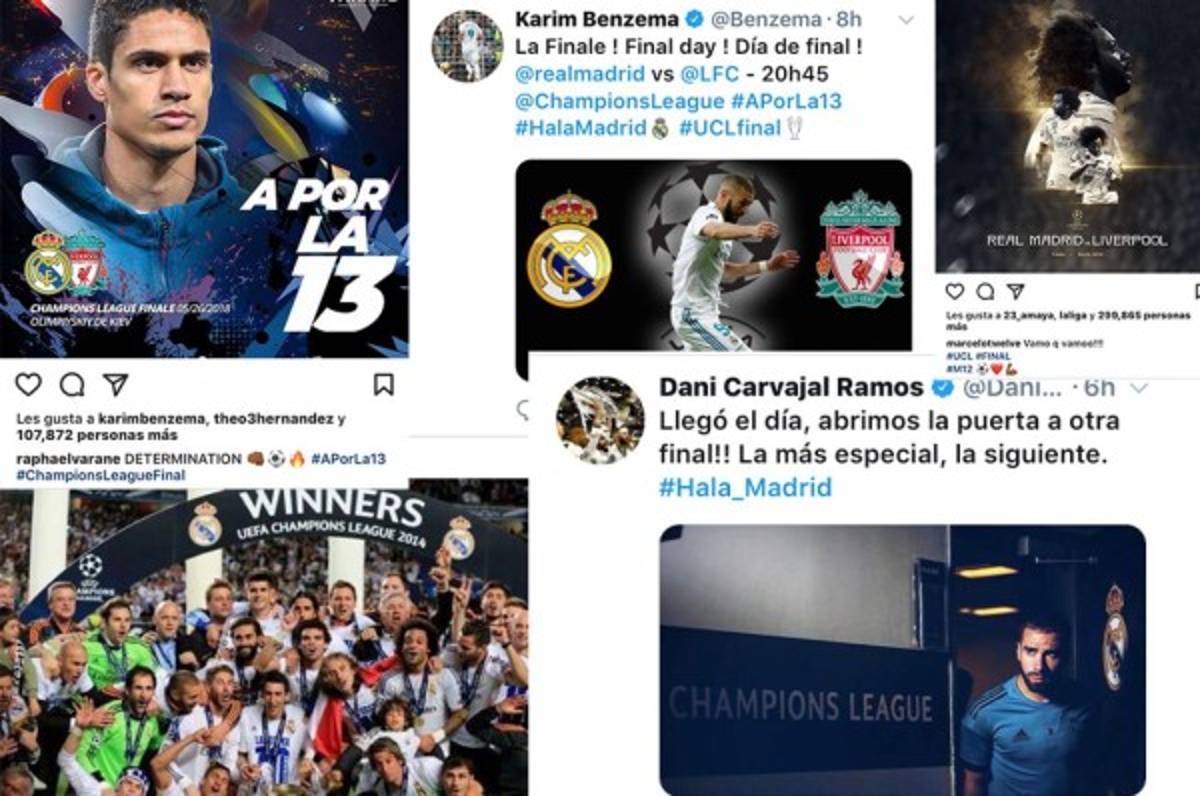 Los mensajes de futbolistas del Real Madrid en redes antes de la final de Champions