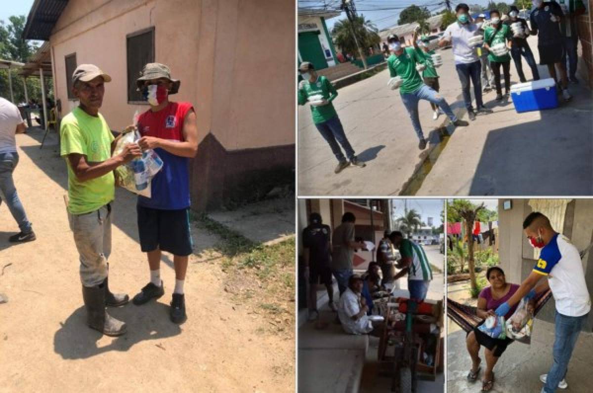 ¡Ejemplar! Barras de Olimpia y Marathón ayudan a personas dándoles comida