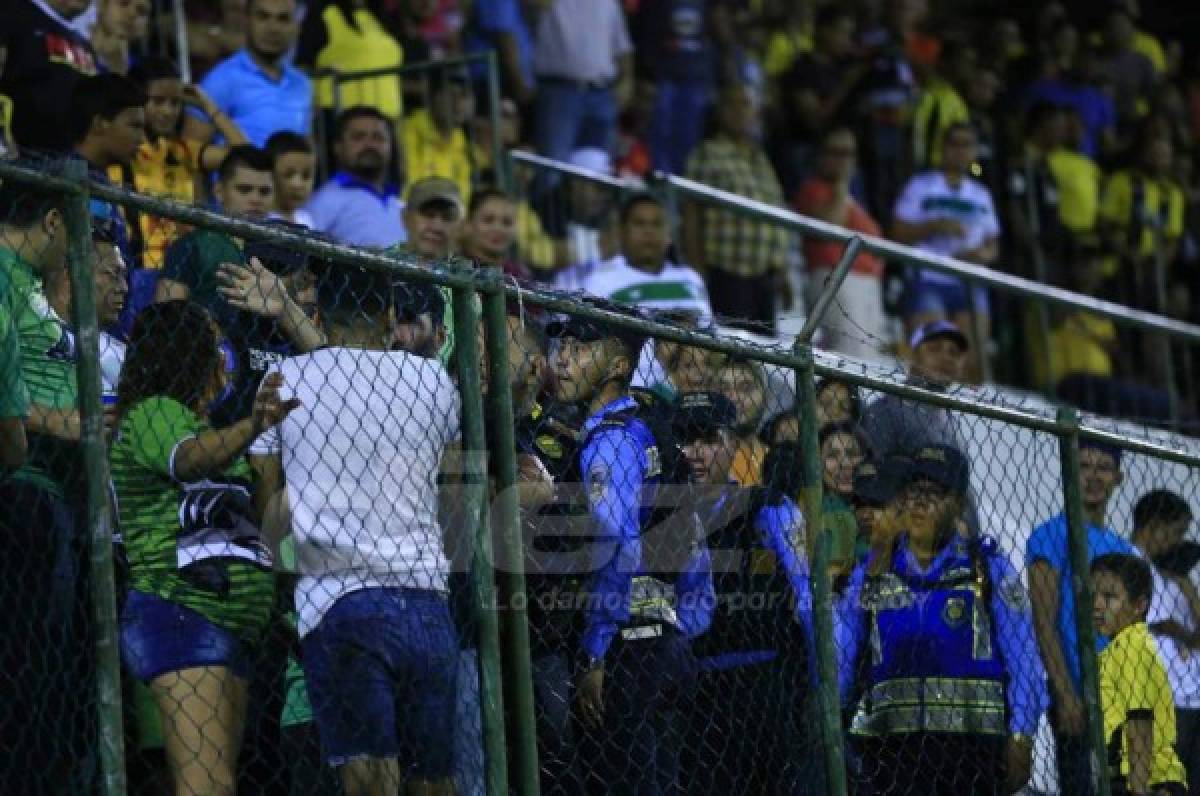 Pelea entre aficionados empaña el Platense-Real España y la Policía Nacional intervino