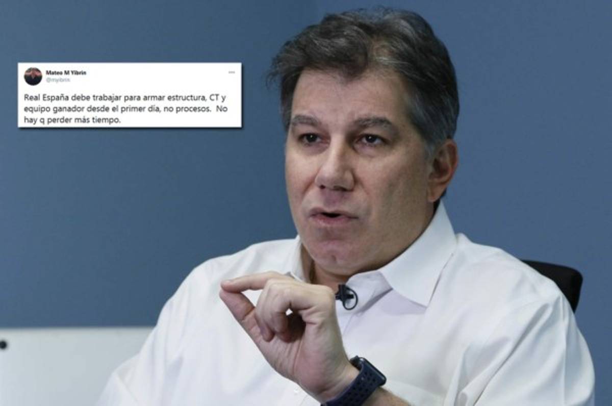 Mateo Yibrín: 'Real España debe armar estructura, cuerpo técnico y equipo ganador desde el primer día'