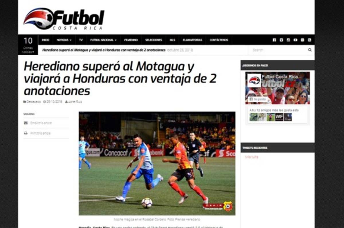 Prensa costarricense llama 'cadáver' al Motagua tras perder ante Herediano