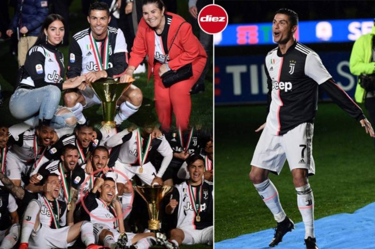 La celebración de la Juventus: Cristiano se roba el show y su novia los suspiros