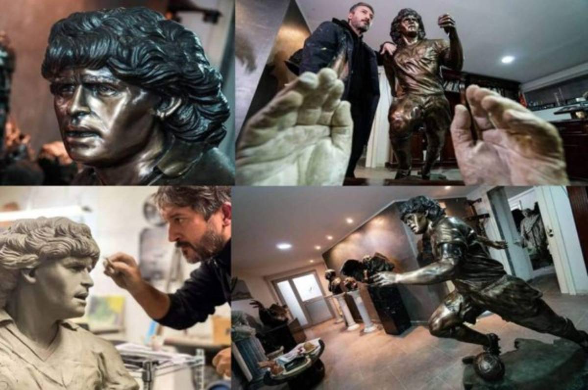 ¡De bronce para que sea eterna! Así es la hermosa estatua de Diego Maradona en Napolés