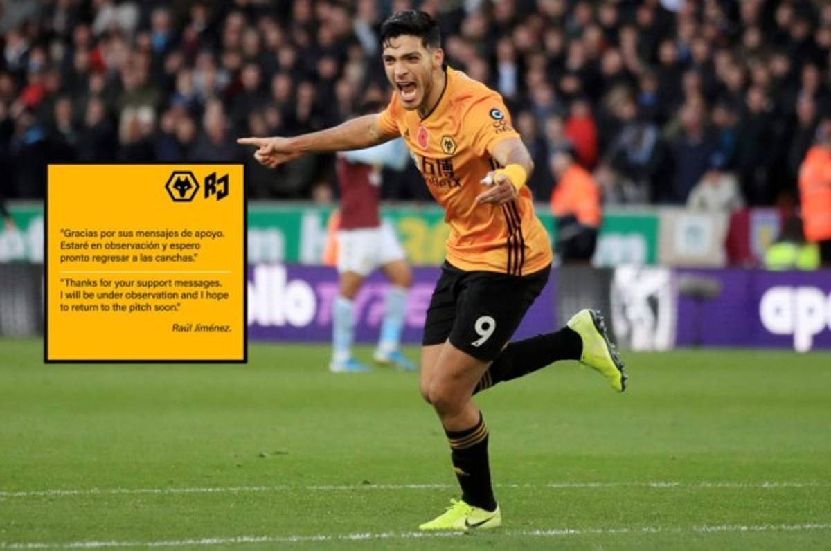 El mensaje de Raúl Jiménez luego de ser operado de la cabeza: 'Espero pronto regresar a las canchas'