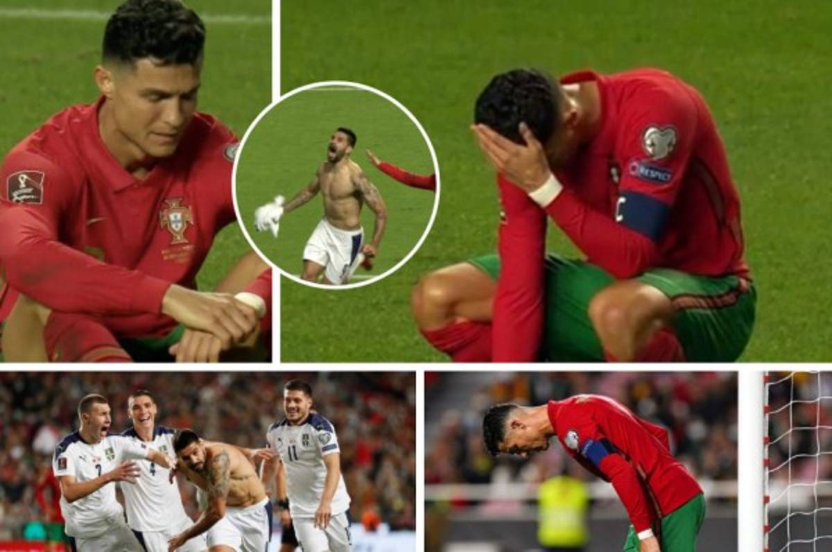 Está hundido: La frustración de Cristiano Ronaldo tras ser enviado al repechaje con Portugal; Serbia silenció Lisboa