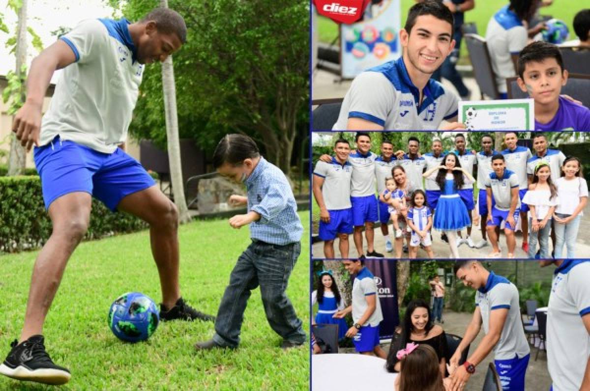 Jugadores de la Selección de Honduras llevan alegría a niños de San Pedro Sula