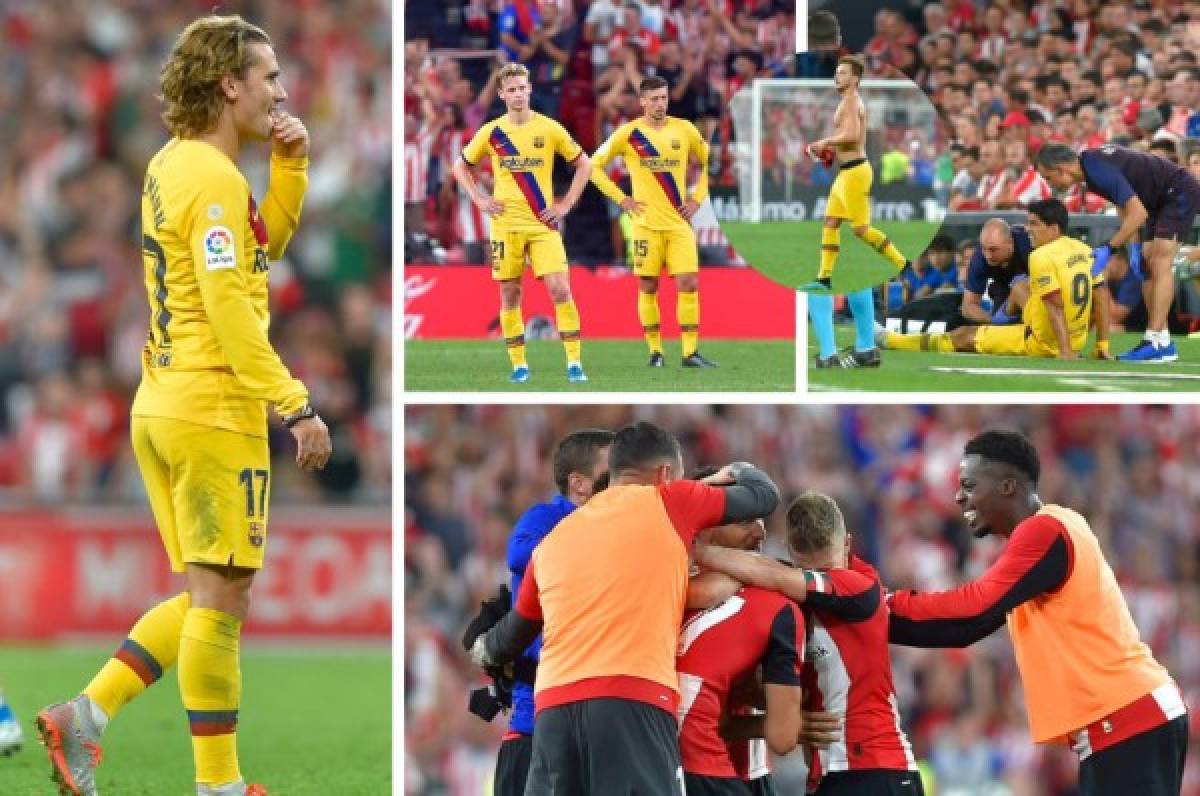 La frustración de Piqué, el dolor de Suárez y la derrota del Barcelona en San Mamés&nbsp;&nbsp;