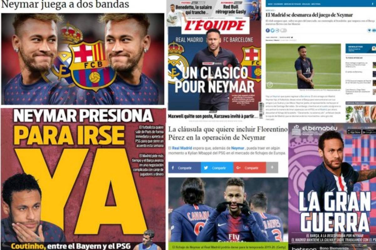 Neymar se roba las portadas en el mundo del futbol con su posible bombazo